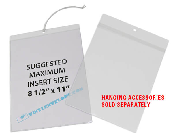 8 3/4 x 12 clear vinyl envelope with hang hole
